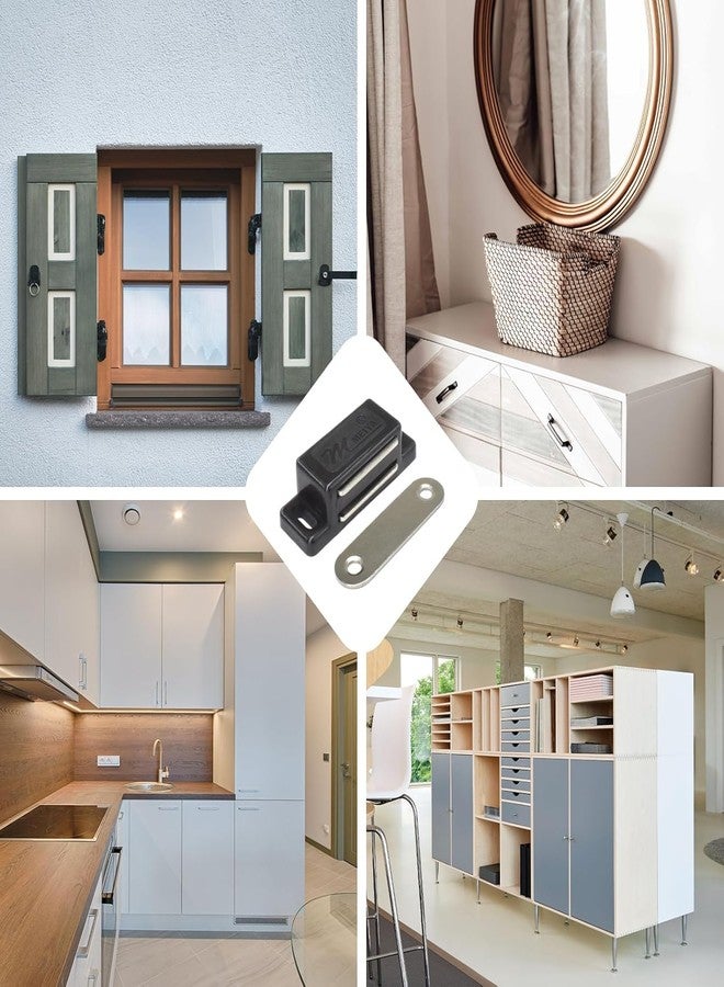 FAVHOME Small Magnetic Door Catch for Wardrobe, Cupboard & Cabinet Doors | Strong Magnetic Hold | Rust-Resistant, DIY to Install | 15mm × 45mm | Pack of 2 - Brown - Image 3